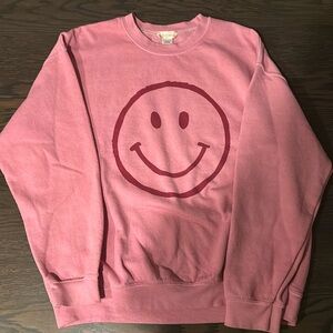 Super cute like new altered smiley face crewneck